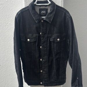 Zara Men's Black Denim Jacket